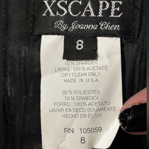 Vintage Y2K Xscape Black Velvet Top Halter Neck Womens Size 8 Whimsigoth Witchy - Picture 4 of 4